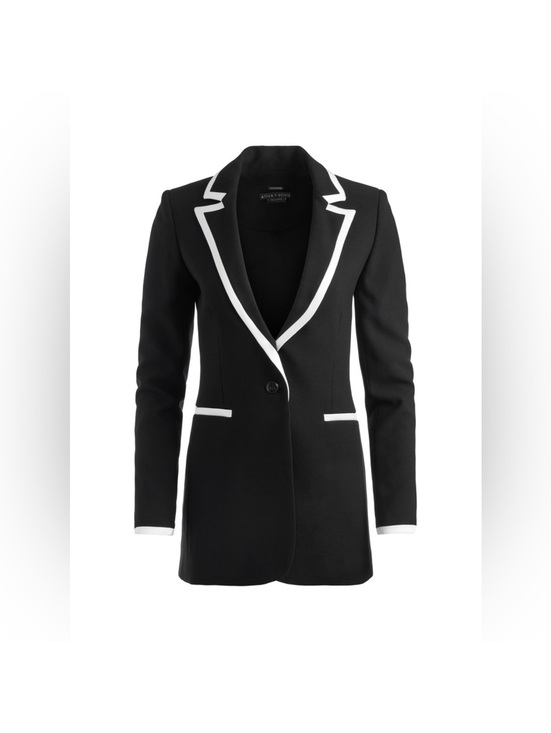 Jackets & Blazers - Alice + Olivia Breann Long Fitted Blazer with Piping, Black Size 4, New w/Tag